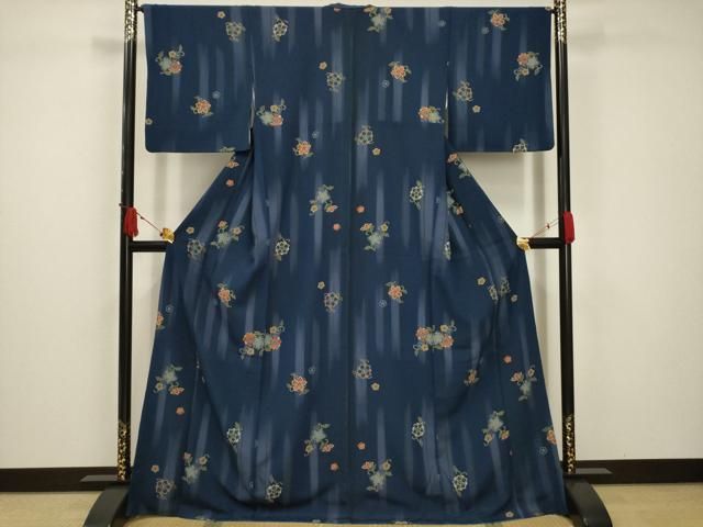 平和屋着物●西陣　川島織物　小紋　花唐草文　洗える着物　AABC5247sx 平和屋着物○西陣 川島織物 小紋 花唐草文 洗える着物 AABC5247sx