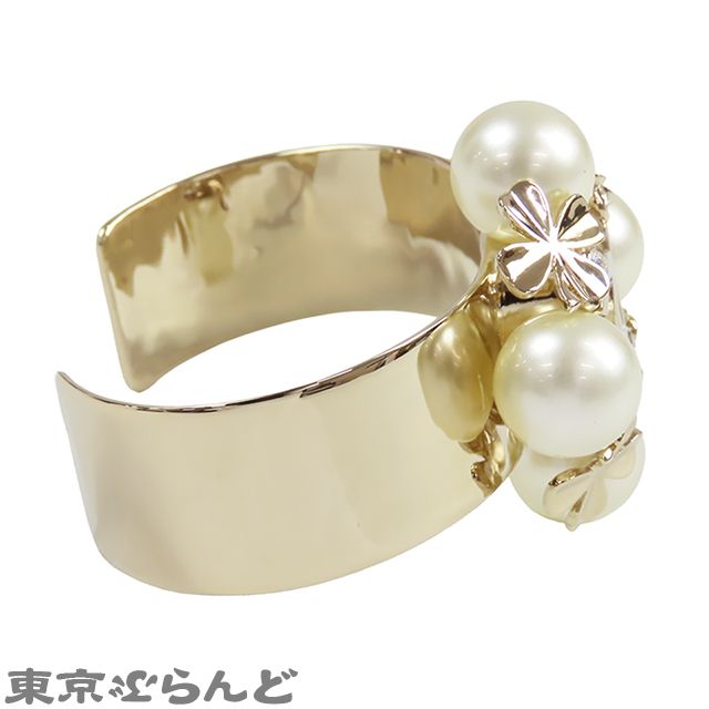フィット感のある シャネル CHANEL バングル ゴールド メタル コスチュームパール ラインストーン ココマーク クローバー G22S GP M ブレスレット レディース 241100081695 最大70％Off！