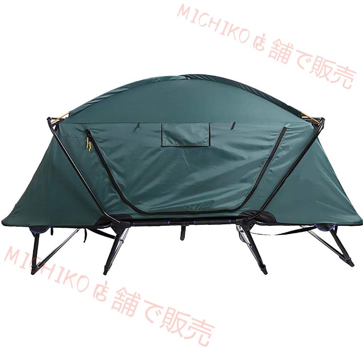テント本体 耐水圧 2 000m 突然の雨でも安心 簡単さっと広げて完了 折り畳み式 高床式 地面から約28cm テントコット レインフライ付属