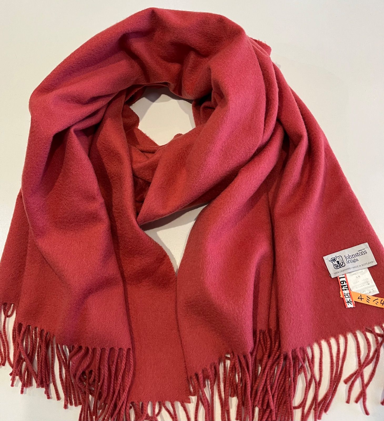 フューシャ ピンク ジョンストンズ カシミヤ カシミア 大判 ストール