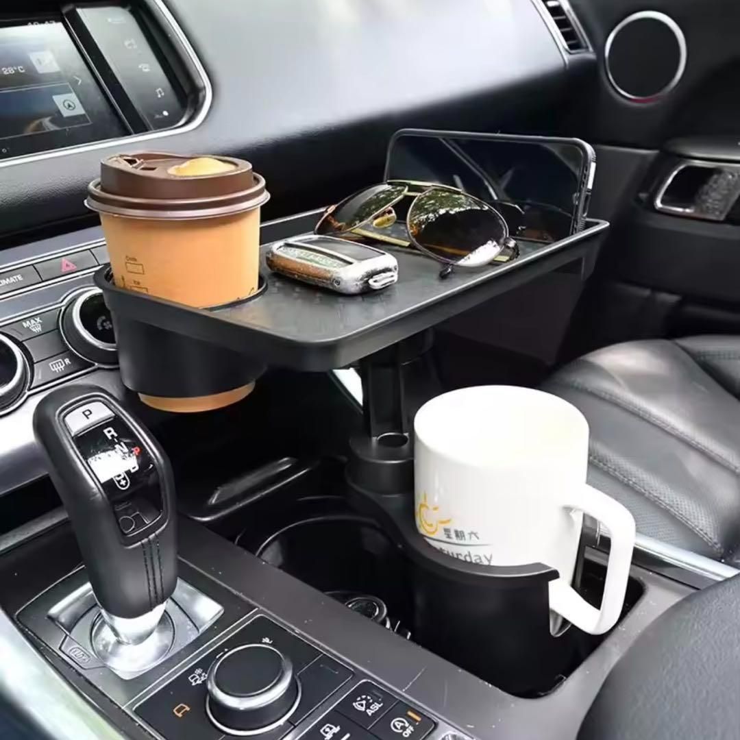 カップホルダー トレー 車用 ドリンクホルダー トレイ付き カップ 