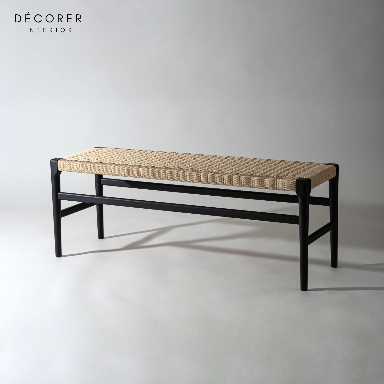 ペーパーコードベンチ 1脚入 2色 オーク 北欧 スタイル 木製 無垢 おしゃれ ジャパンディ ナチュラル モダン 手編み 椅子 デスク リビング オフィス チェア ダイニングチェア み