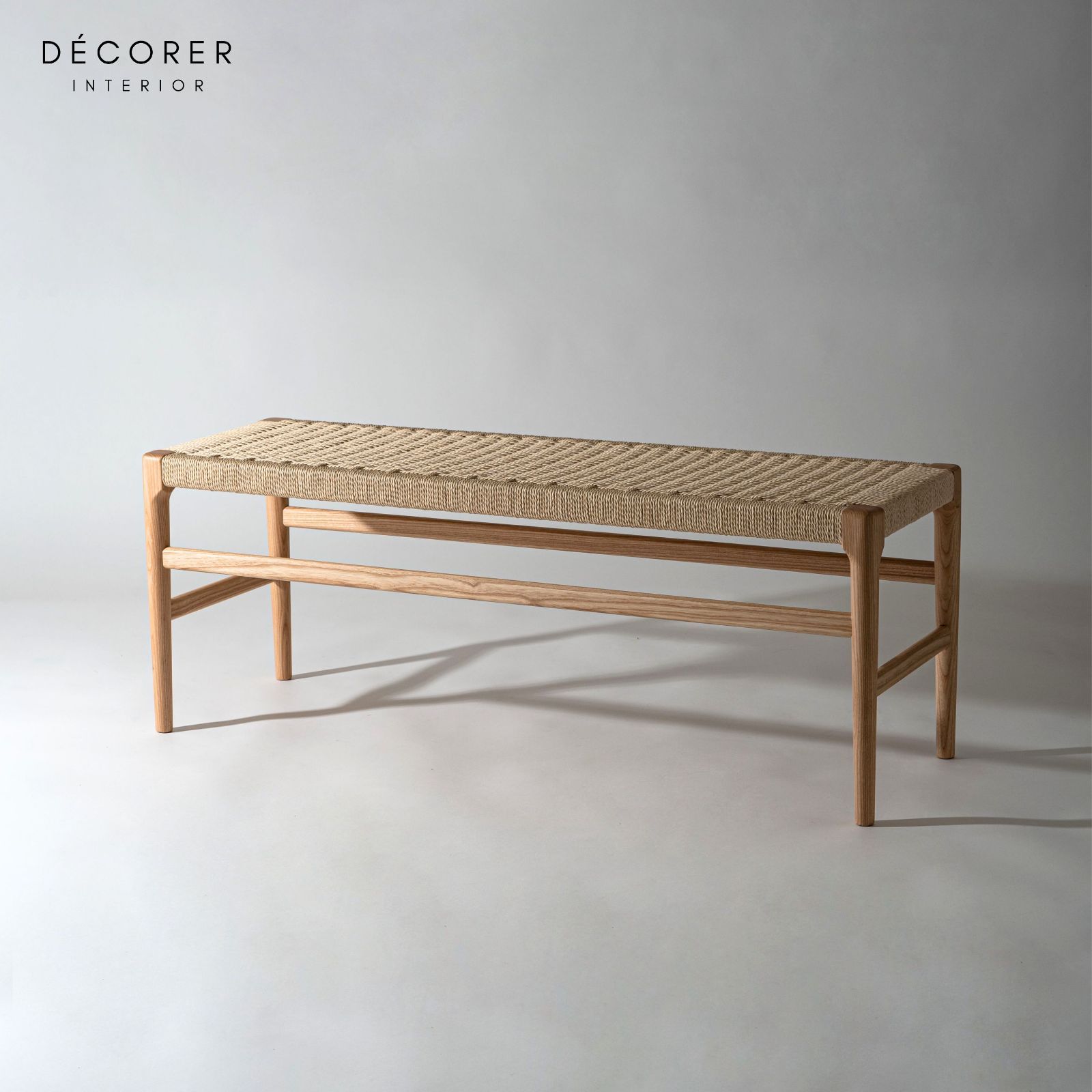 ペーパーコードベンチ 1脚入 2色 オーク 北欧 スタイル 木製 無垢 おしゃれ ジャパンディ ナチュラル モダン 手編み 椅子 デスク リビング オフィス チェア ダイニングチェア 送料込み