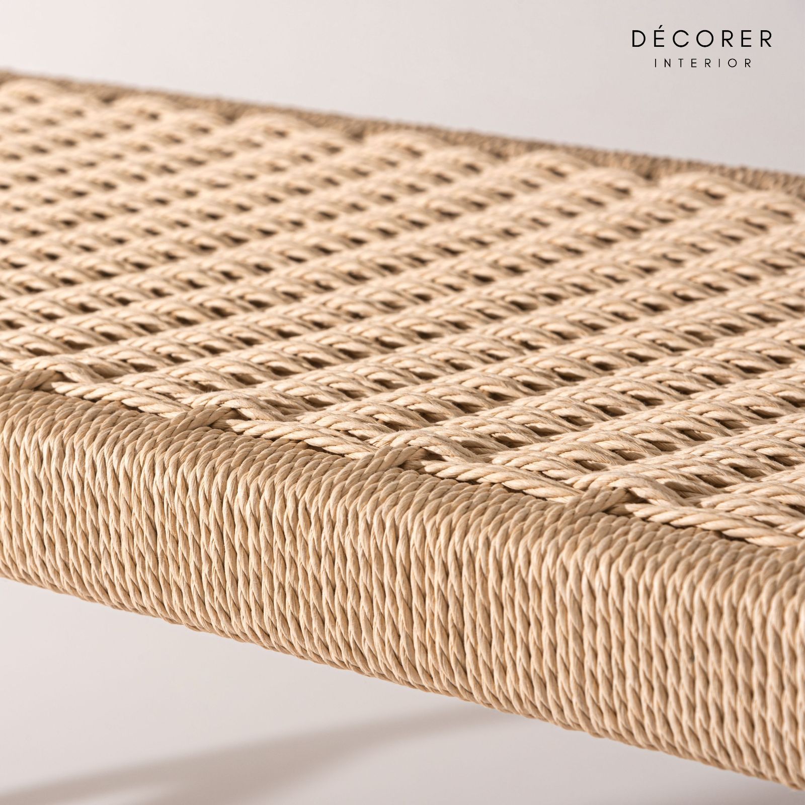 ペーパーコードベンチ 1脚入 2色 オーク 北欧 スタイル 木製 無垢 おしゃれ ジャパンディ ナチュラル モダン 手編み 椅子 デスク リビング オフィス チェア ダイニングチェア み MARWIL-DEMENAGEMENTS_CH