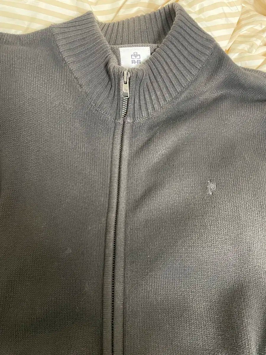  2 POLYTERUトラック ジップアップ チャコール ニット セーター トップス