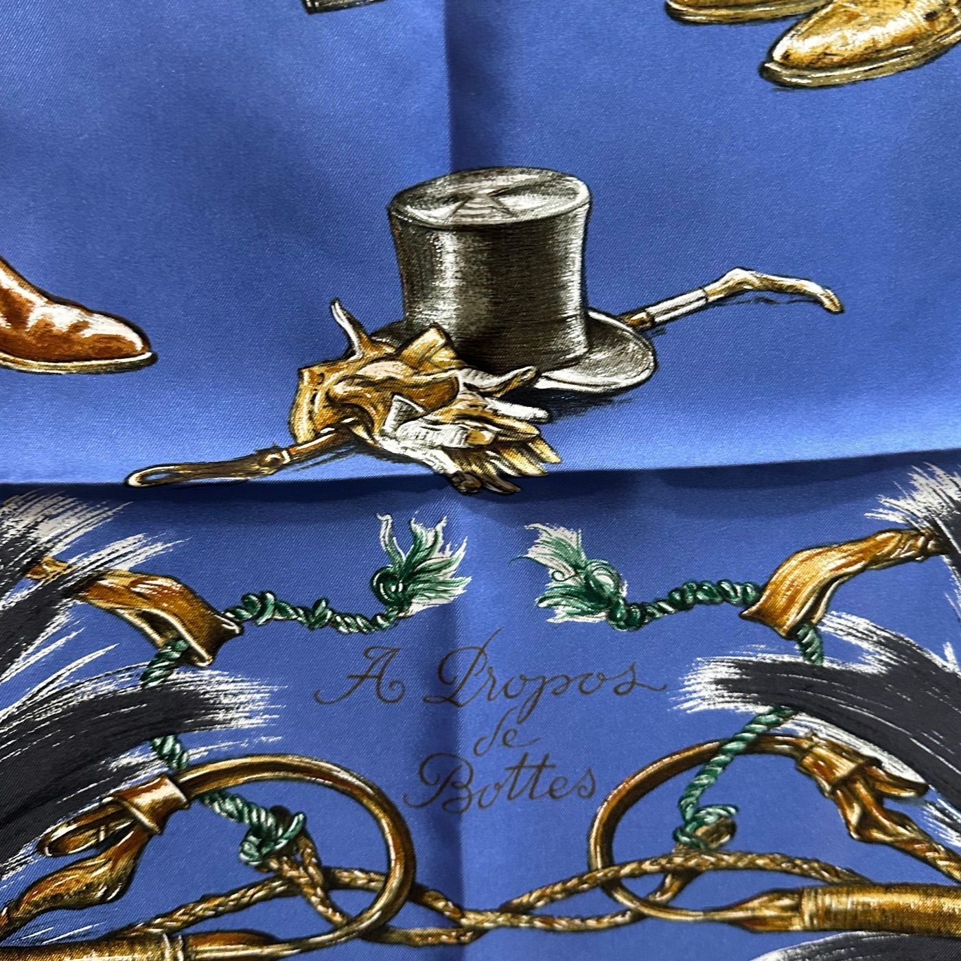 美品】エルメス スカーフ ネイビー エルメス ツイリー トレゾールドゥ