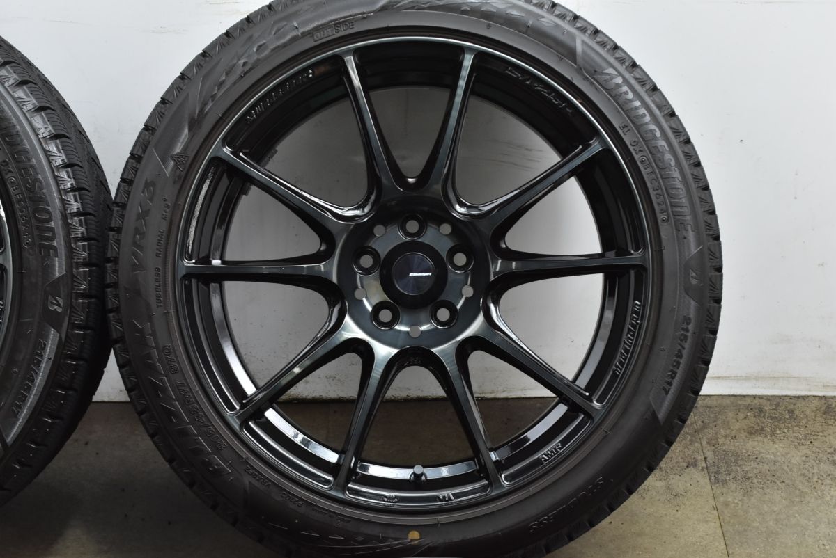 バリ溝 Weds SA-25R 17in 7.5J 48 PCD100 ブリザックVRX3 215|45R17 レクサスCT プリウス カローラスポーツ 86 レガシィ インプレッサ FFCRYSTALESIA_COM