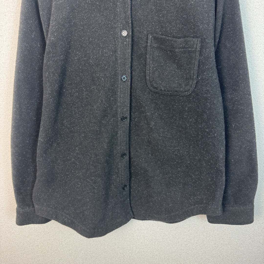 Eddie Bauer エディーバウアー フリースシャツジャケット ボタンアップ チャコールグレー Mサイズ  古着 アメカジ Eddie Bauer エディーバウアー フリースシャツジャケット ボタンアップ