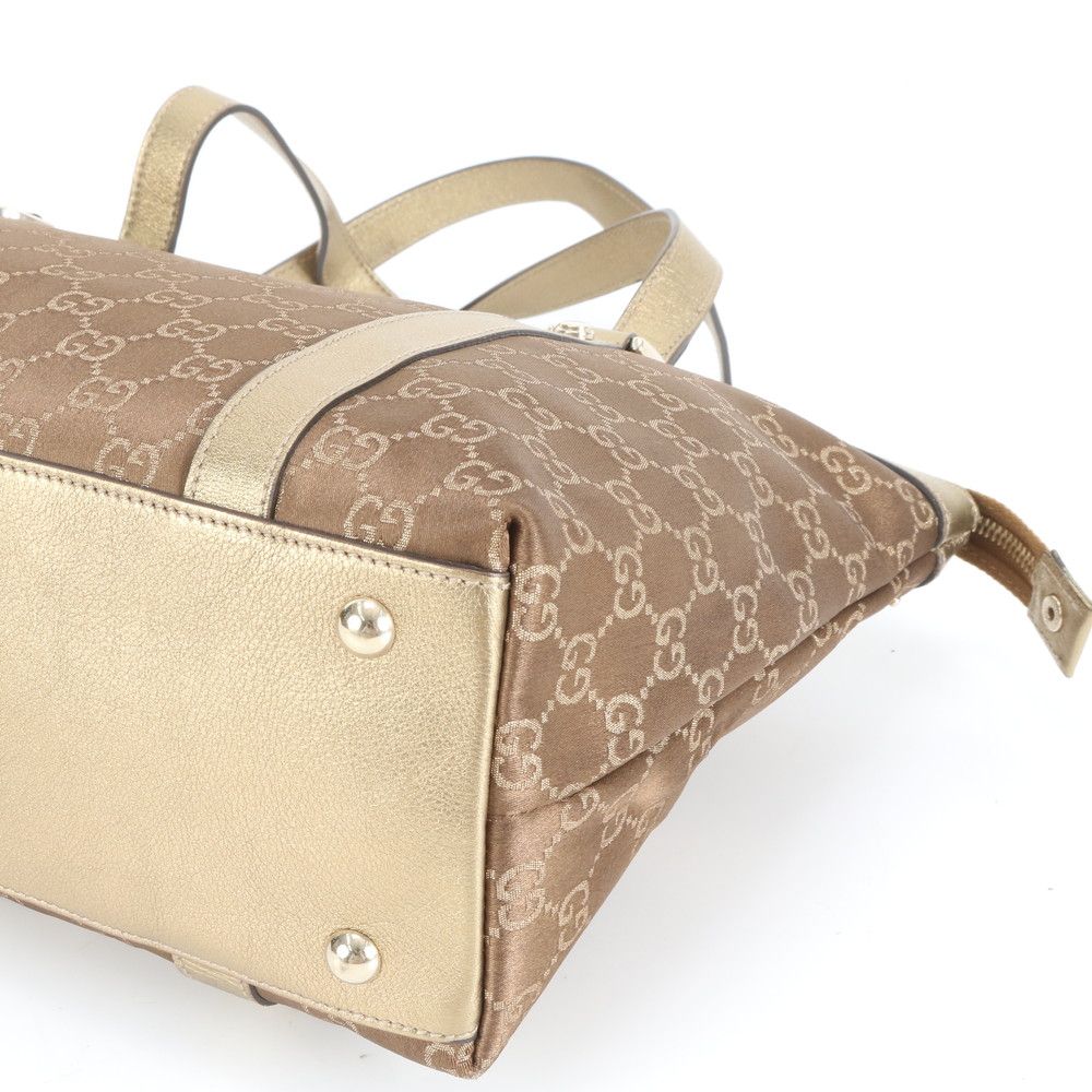 明るさを与える グッチ GG キャンバス アビー 141470 レザー トート バッグ 肩掛け ショルダー ハンド ブラウン レディース ERE CX8-9 教育