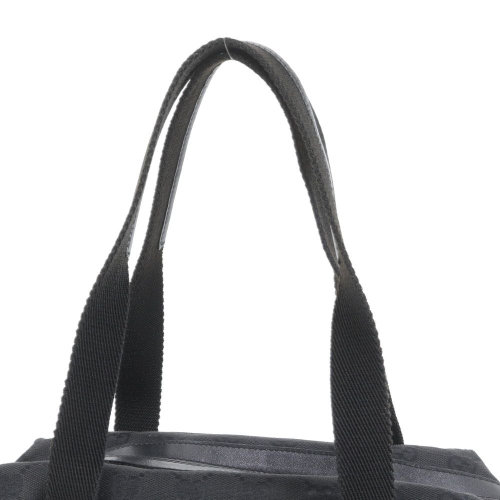 グッチ GG キャンバス 92734 レザー トート バッグ ミニ ボストン 肩掛け ショルダー ハンド ブラック レディース ERE CX9-1