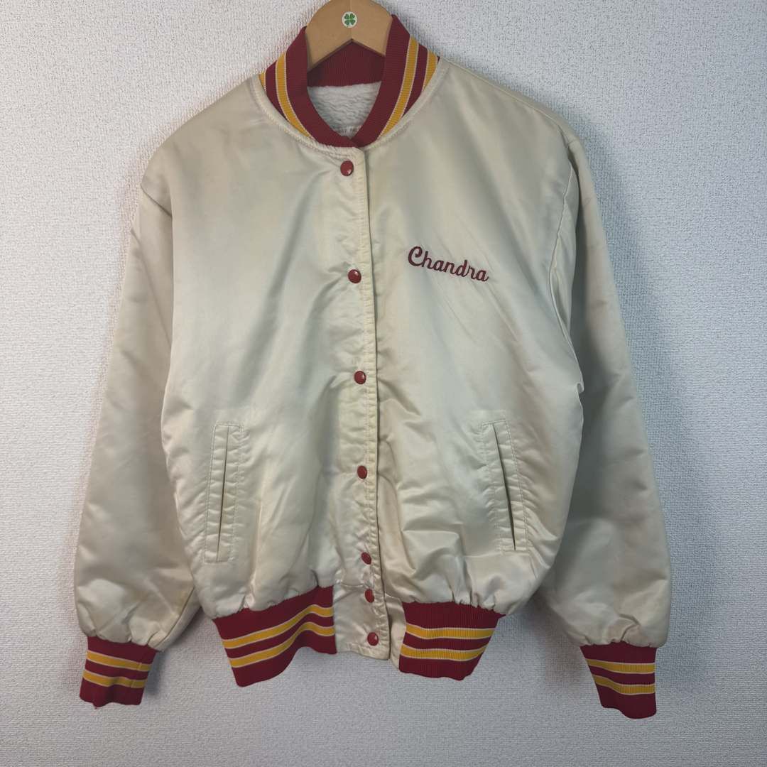 80s 90s Gorga Athletic Wear USA製 スタジャン サテン 刺繍 オフ