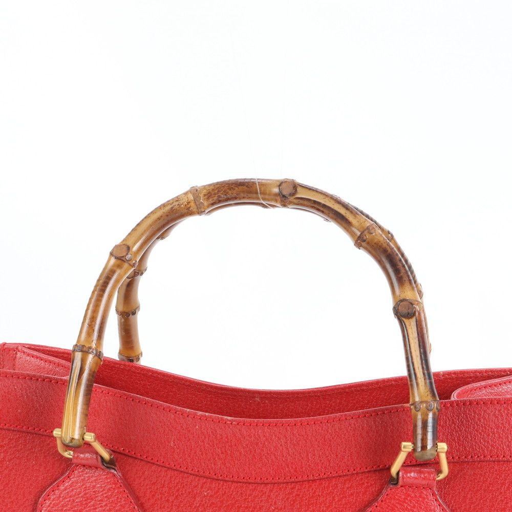 グッチ バンブー レザー トート バッグ 肩掛け ショルダー ハンド 002-0260 ゴールド 金具 本革 レディース ERE CX8-7