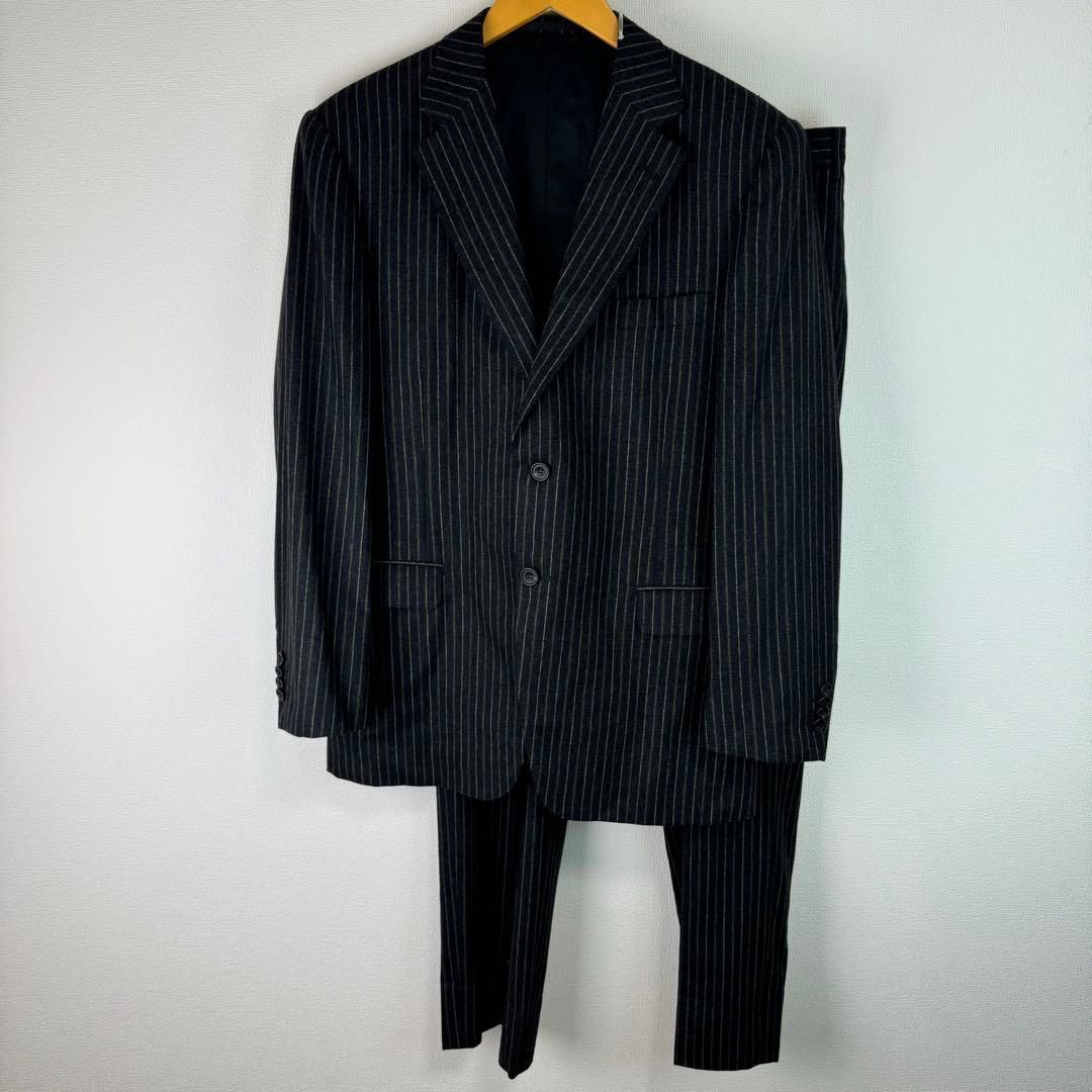 VITALE BARBERIS CANONICO ヴィターレ バルベリス カノニコ セットアップ スーツ ストライプ 総柄 ブラック メンズ 古着 モード