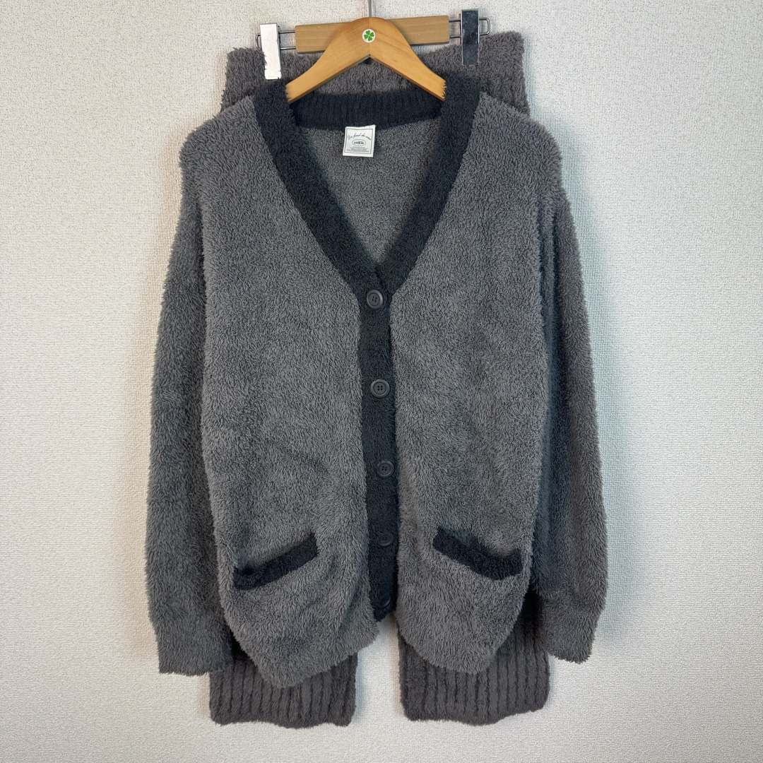 gelato pique ジェラートピケ ルームウェア セットアップ Vネックカーディガン バイ グレー ONE SIZE レディース 古着