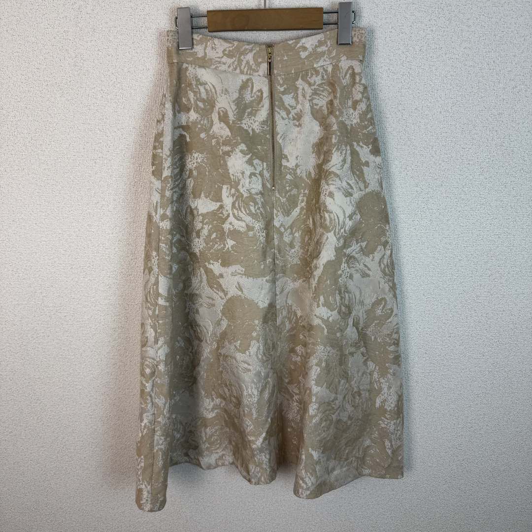 PROPORTION BODY DRESSING プロポーションボディドレッシング ロングスカート 総柄 アース ベージュ レディース 古着 モード GULLKHAN_COM