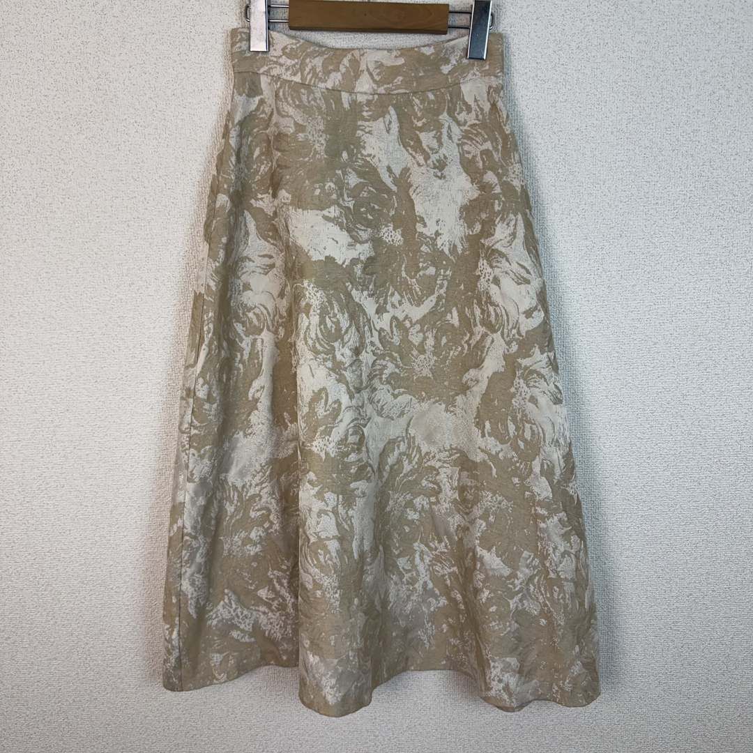 PROPORTION BODY DRESSING プロポーションボディドレッシング ロングスカート 総柄 アースカラー ベージュ レディース 古着 モード