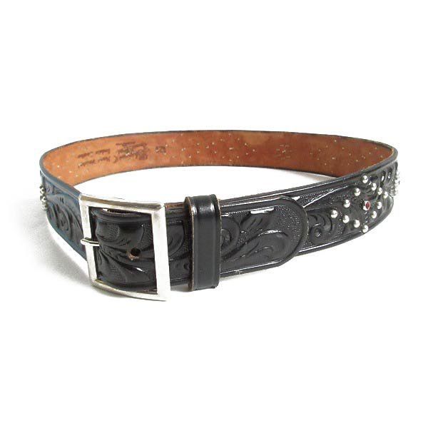 美品 USA製 Rockmount ロックマウント スタッズ ボタニカル カービング