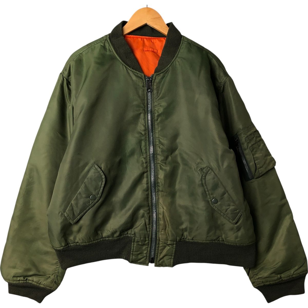 古着 民間品 PRESTIGE APPAREL MFG MA-1タイプ 中綿入り ミリタリー フライトジャケット メンズXL相当 ヴィンテージ|eaa562591