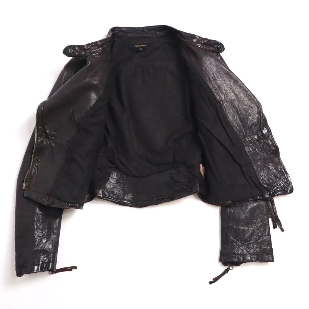 00s Flammeum y2k ダブルライダースジャケット sheepskin 羊革 ラムレザー y2k double-breasted biker jacket GULLKHAN_COM
