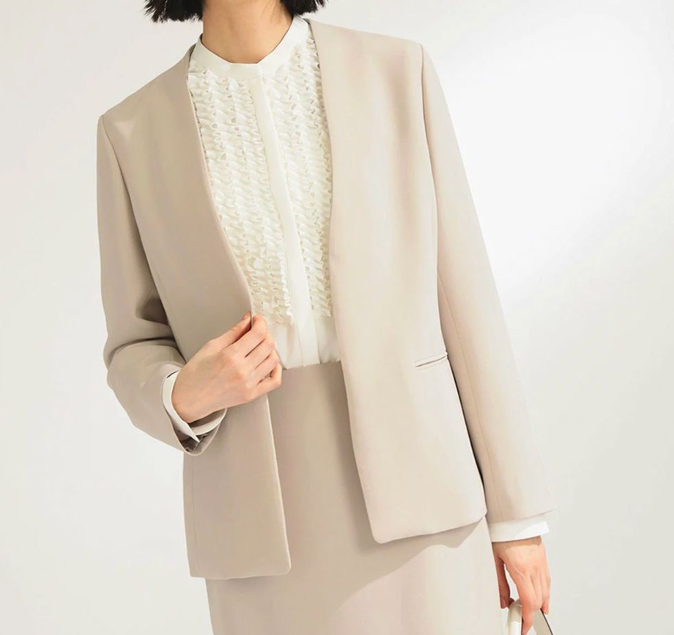 Demi-Luxe BEAMS デミルクスビームス ノー ジャケット 36 ベージュ系 レディース 通勤 オフィス フォーマル 羽織