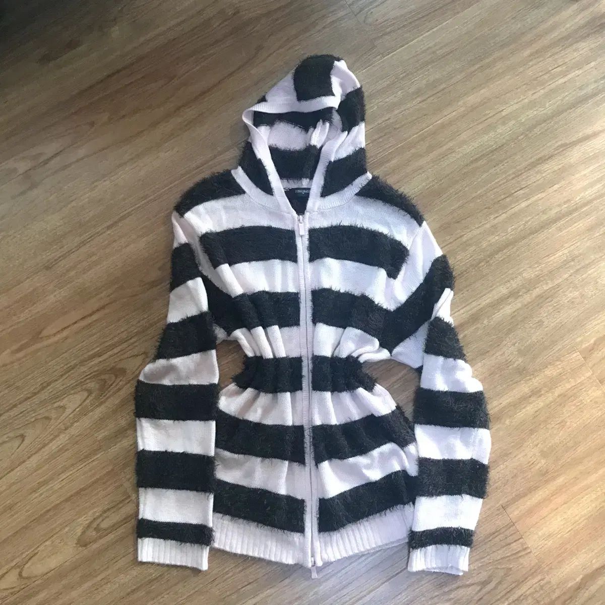 ヴィンテージいちごチョコ ピンク ブラウン ファー ツーウェイ フードジップアップ 姫ギャル ロギャル ラテ ちゃーん