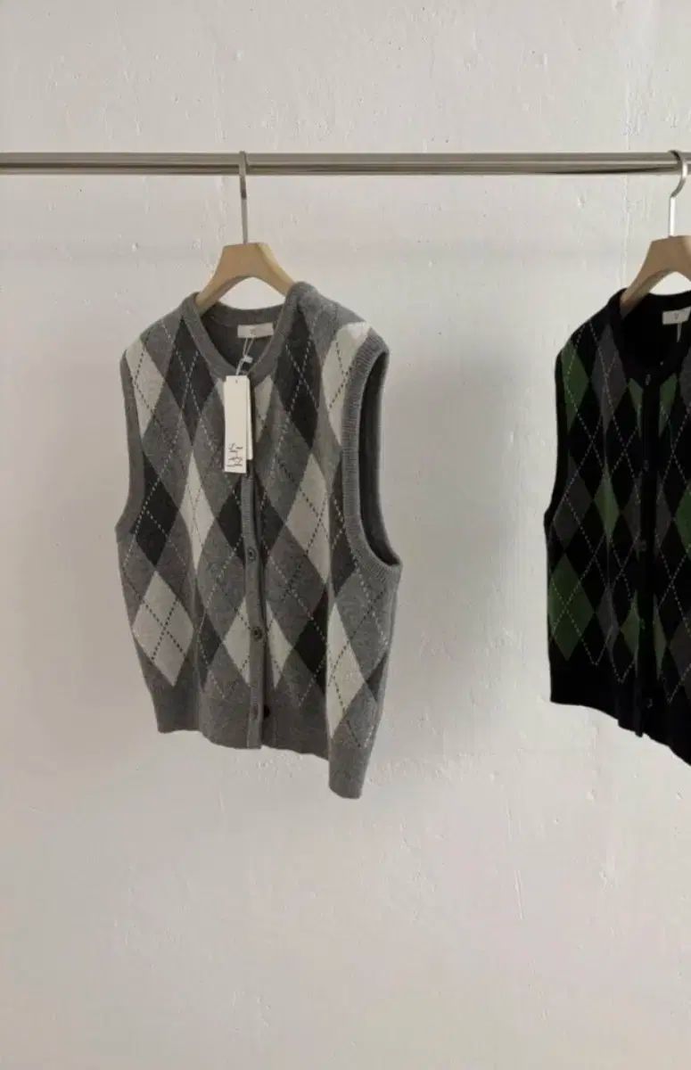 バスケット アーガイル ニート ベスト