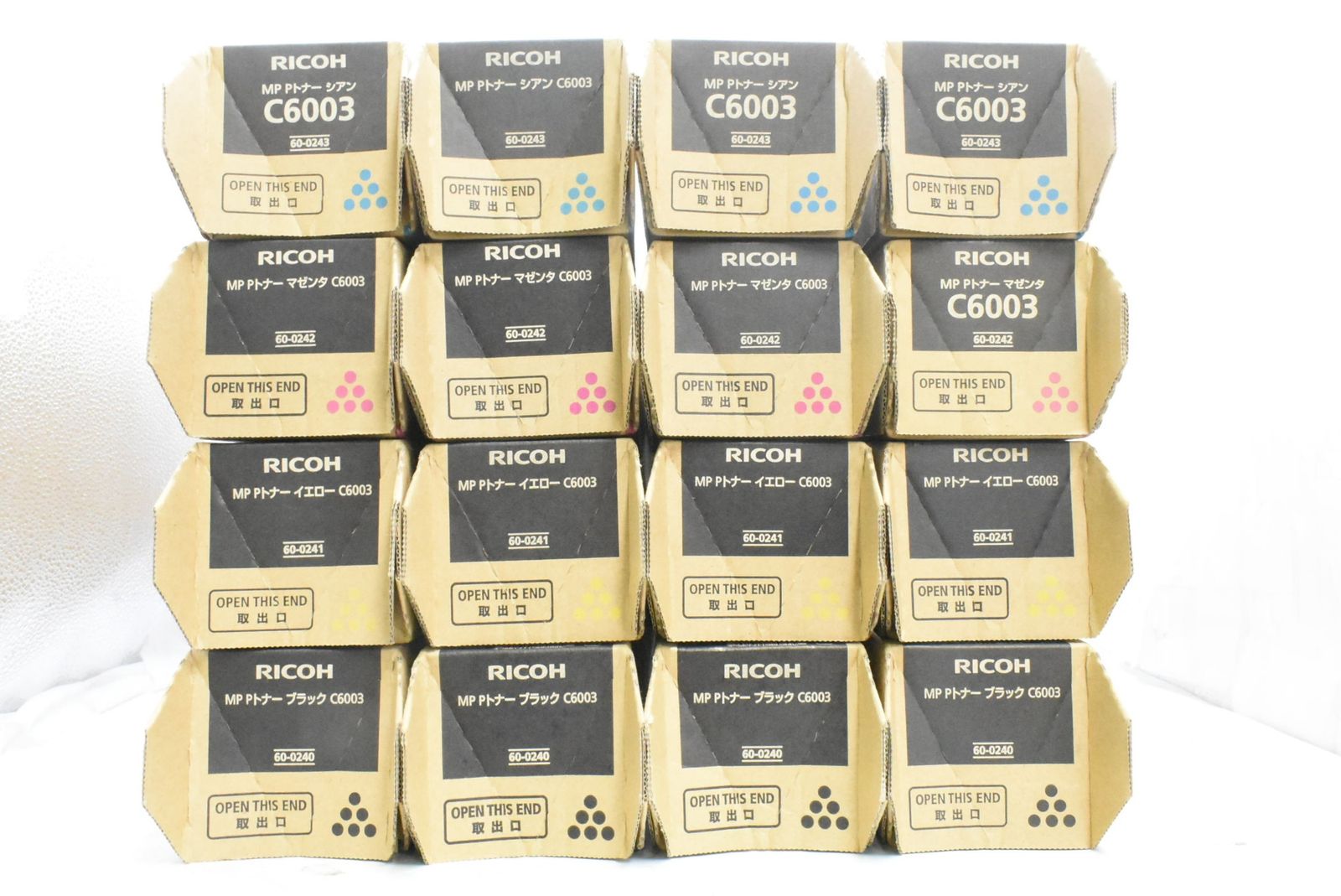 ♥ RICOH 純正 トナー C6003 4色16本 シアン マゼンタ イエロー ブラック×各4 リコー ITO0DR52Q44L-D-N26-byebye