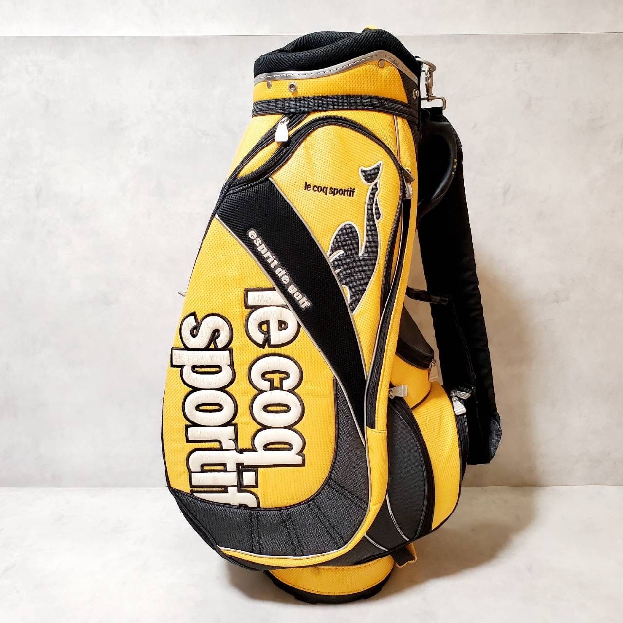 良品】le coq sportif ルコックスポルティフ キャディバッグ イエロー