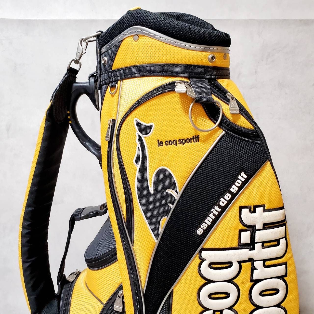 良品】le coq sportif ルコックスポルティフ キャディバッグ イエロー
