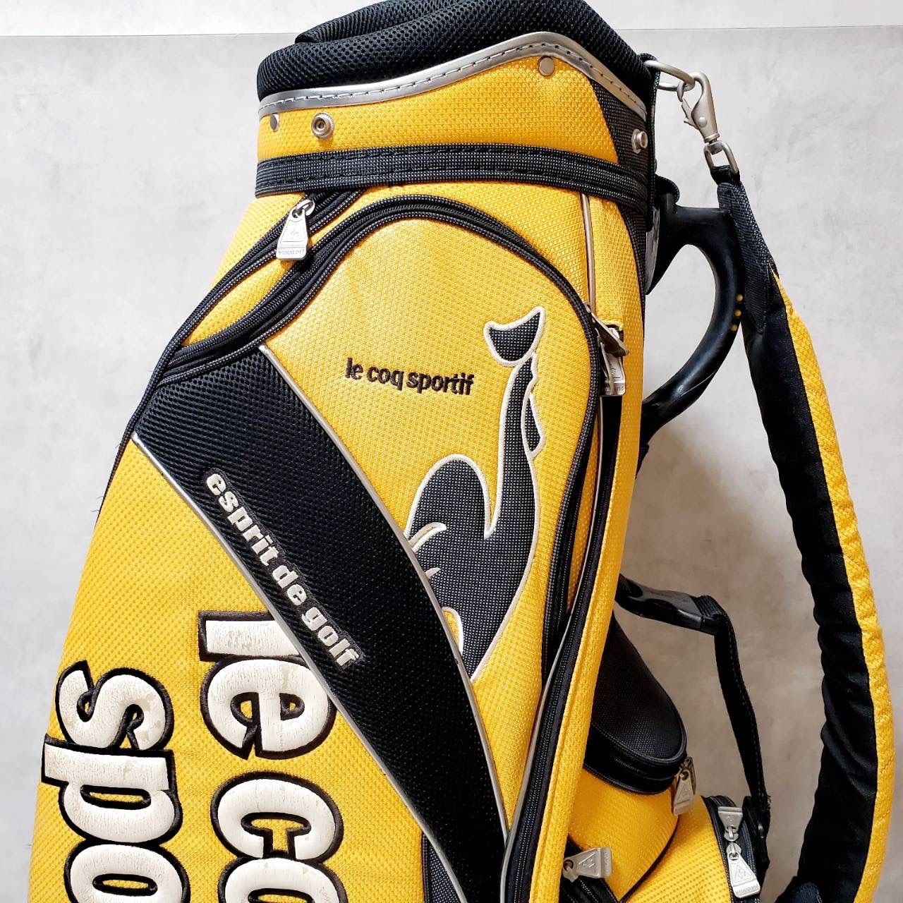 良品】le coq sportif ルコックスポルティフ キャディバッグ イエロー