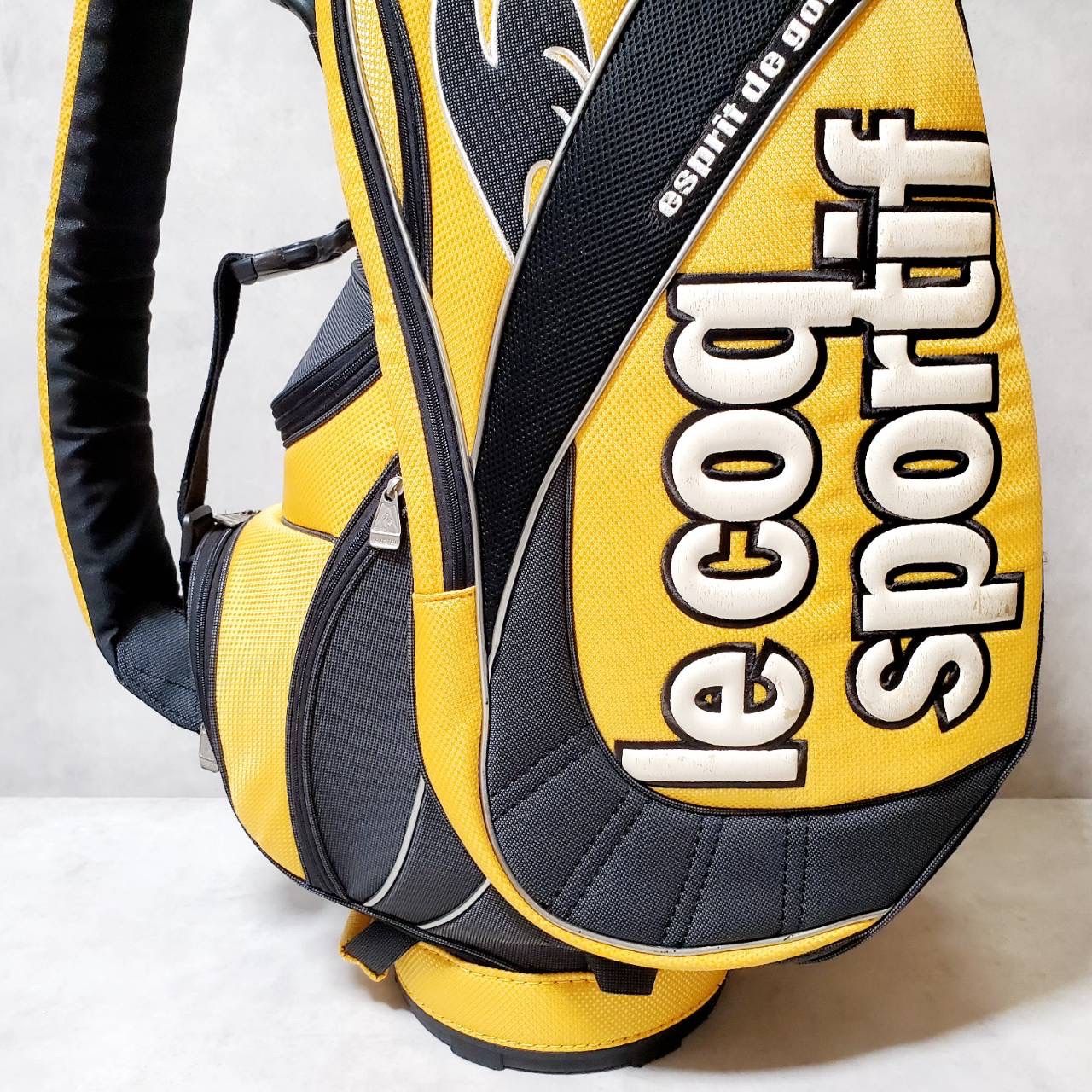 良品】le coq sportif ルコックスポルティフ キャディバッグ イエロー