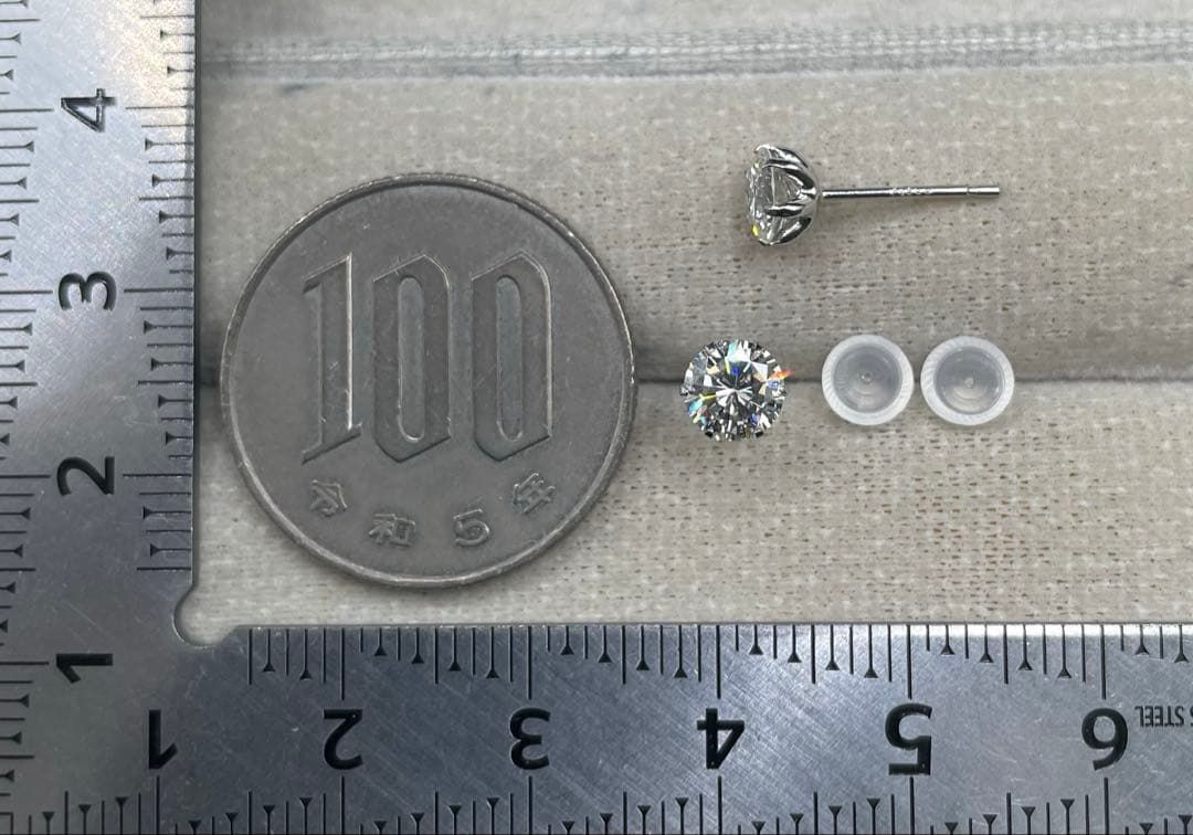 JJ203☆高級 大粒ダイヤモンド1.014ct プラチナ ピアス ソ2枚付 - メルカリ