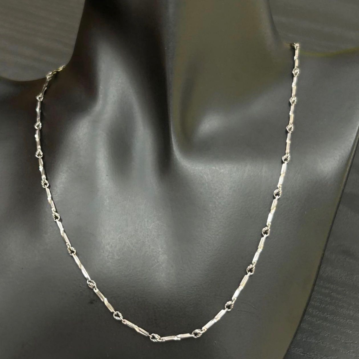 PT850 刻印 切子 キリコ ネックレス プラチナ pt850 切子 キリコ ヴィンテージ デザイン ネックレス 約40.5