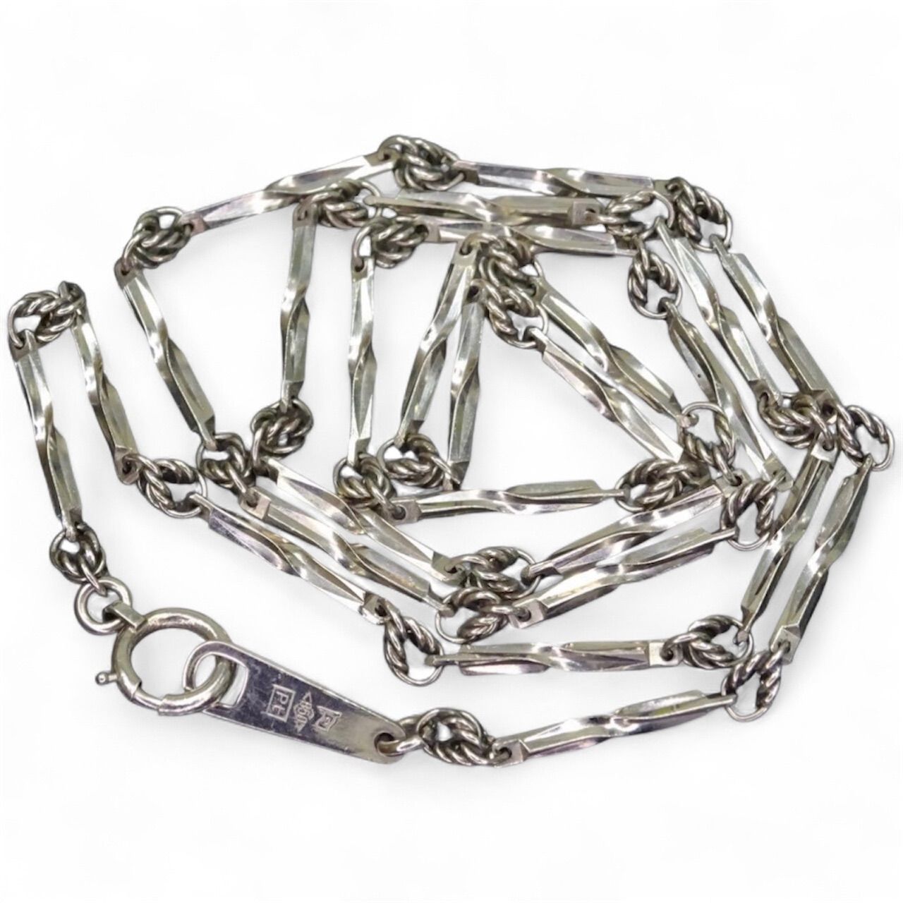 プラチナ pt850 切子 キリコ ヴィンテージ デザイン ネックレス 約40.5