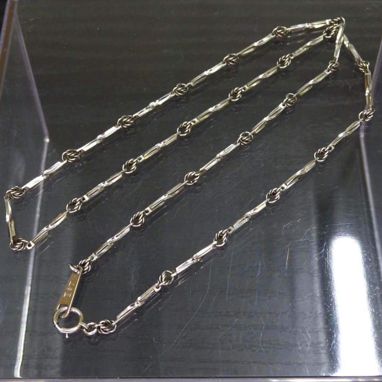 プラチナ pt850 切子 キリコ ヴィンテージ デザイン ネックレス 約40.5