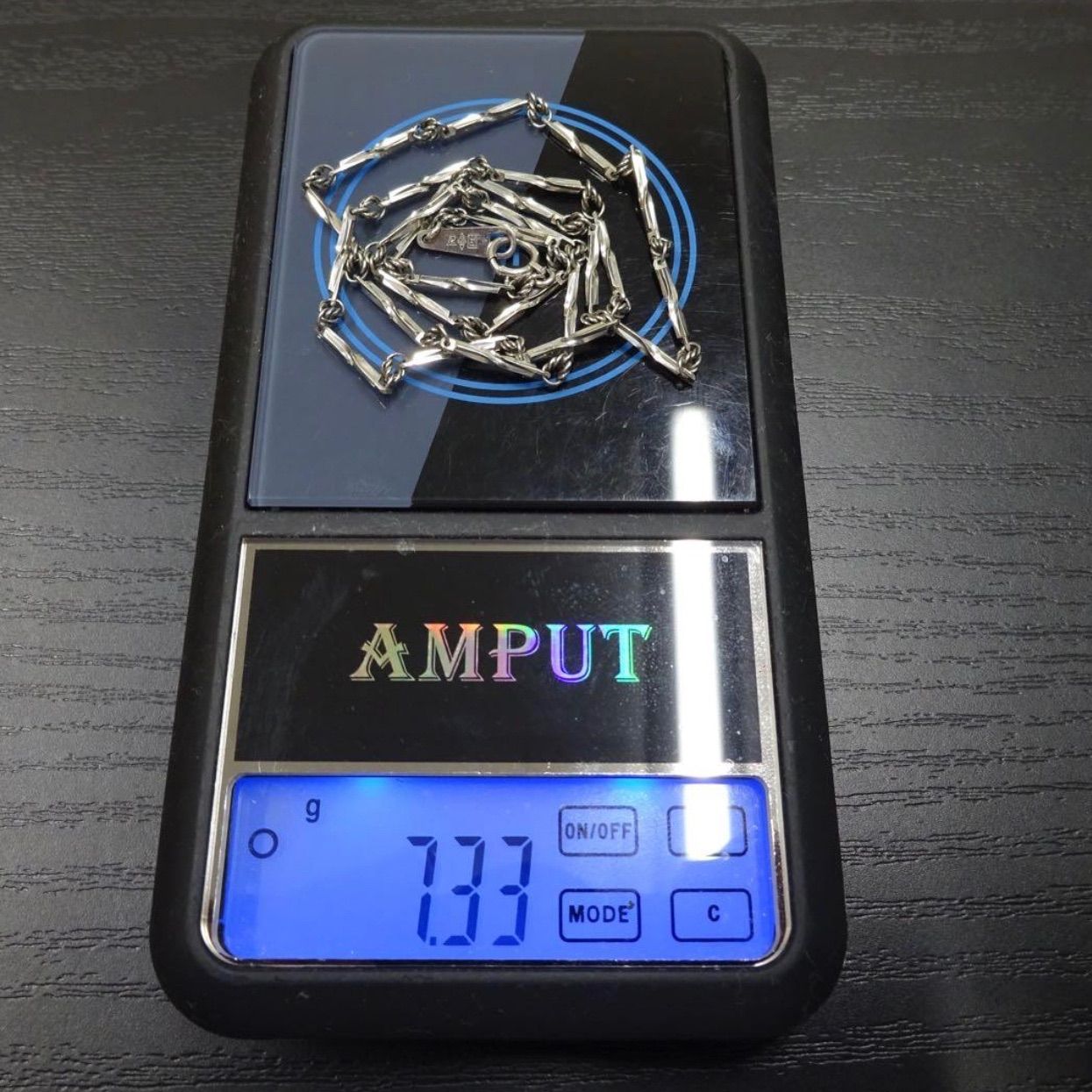 プラチナ pt850 切子 キリコ ヴィンテージ デザイン ネックレス 約40.5