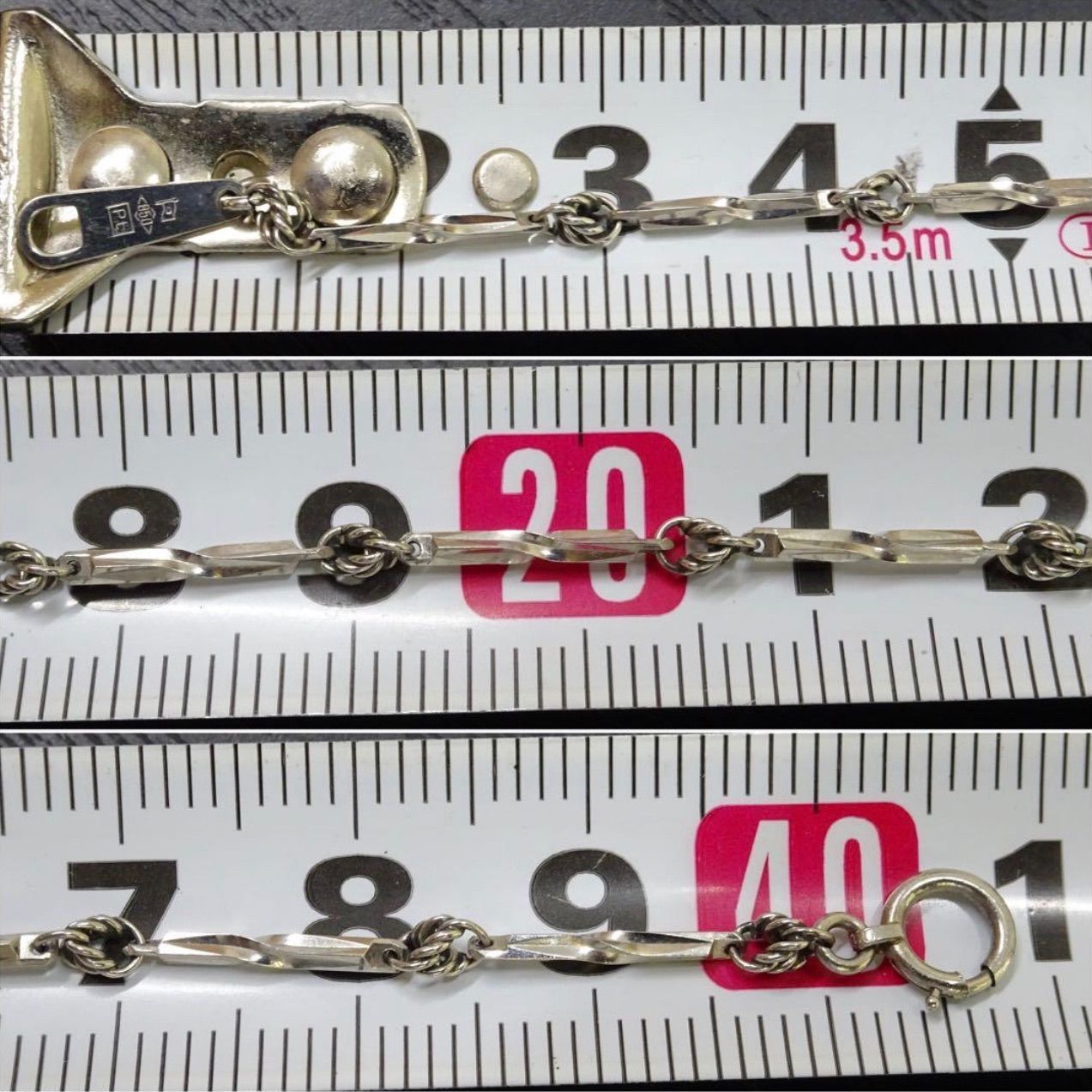 プラチナ pt850 切子 キリコ ヴィンテージ デザイン ネックレス 約40.5 プラチナ pt850 切子 キリコ ヴィンテージ デザイン ネックレス 約40.5