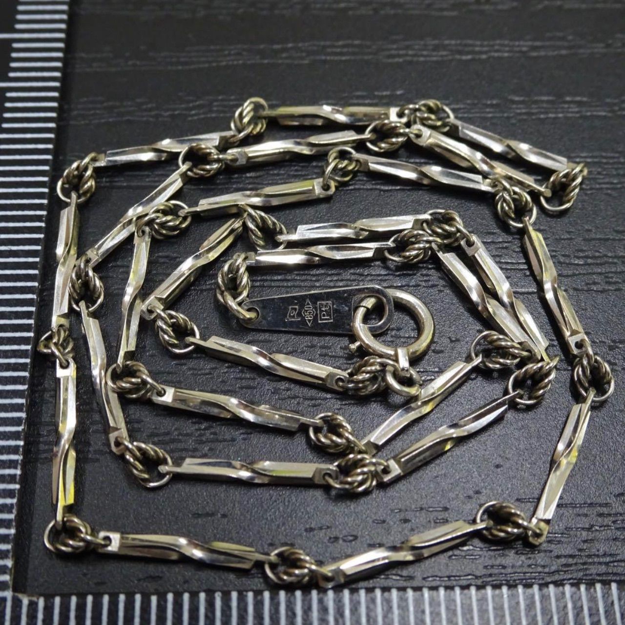 プラチナ pt850 切子 キリコ ヴィンテージ デザイン ネックレス 約40.5