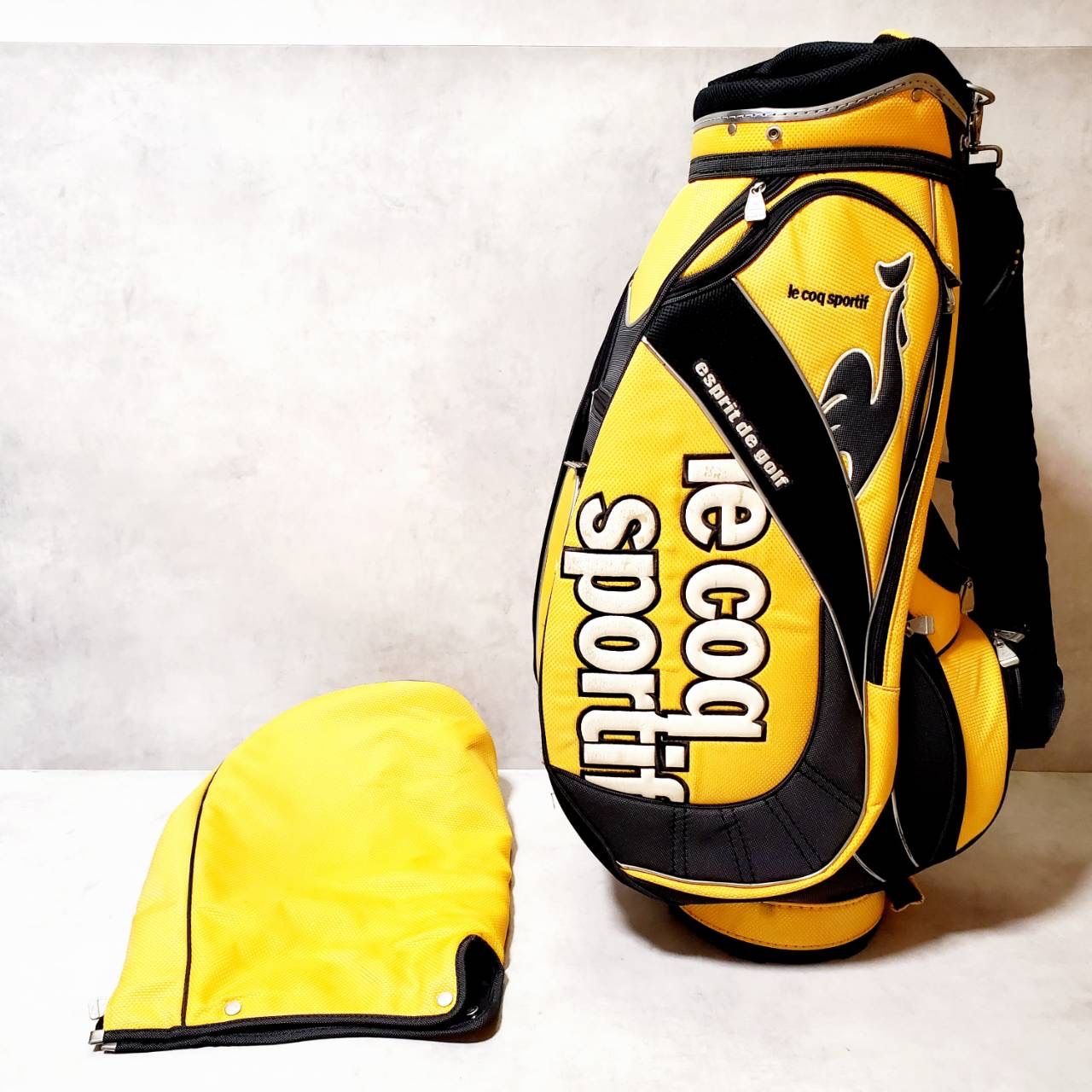 良品】le coq sportif ルコックスポルティフ キャディバッグ イエロー