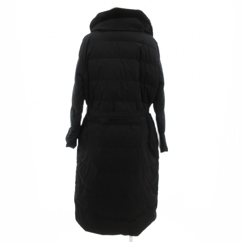 ザノースフェイス THE NORTH FACE ダウンコート ジャケット ロング ロゴ M 黒 ブラック ボア ベルト付き FF GY19