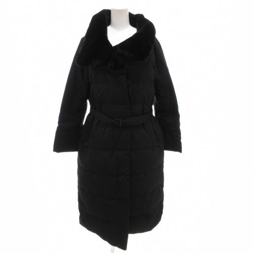 ザノースフェイス THE NORTH FACE ダウンコート ジャケット ロング ロゴ M 黒 ブラック ボア ベルト付き FF GY19