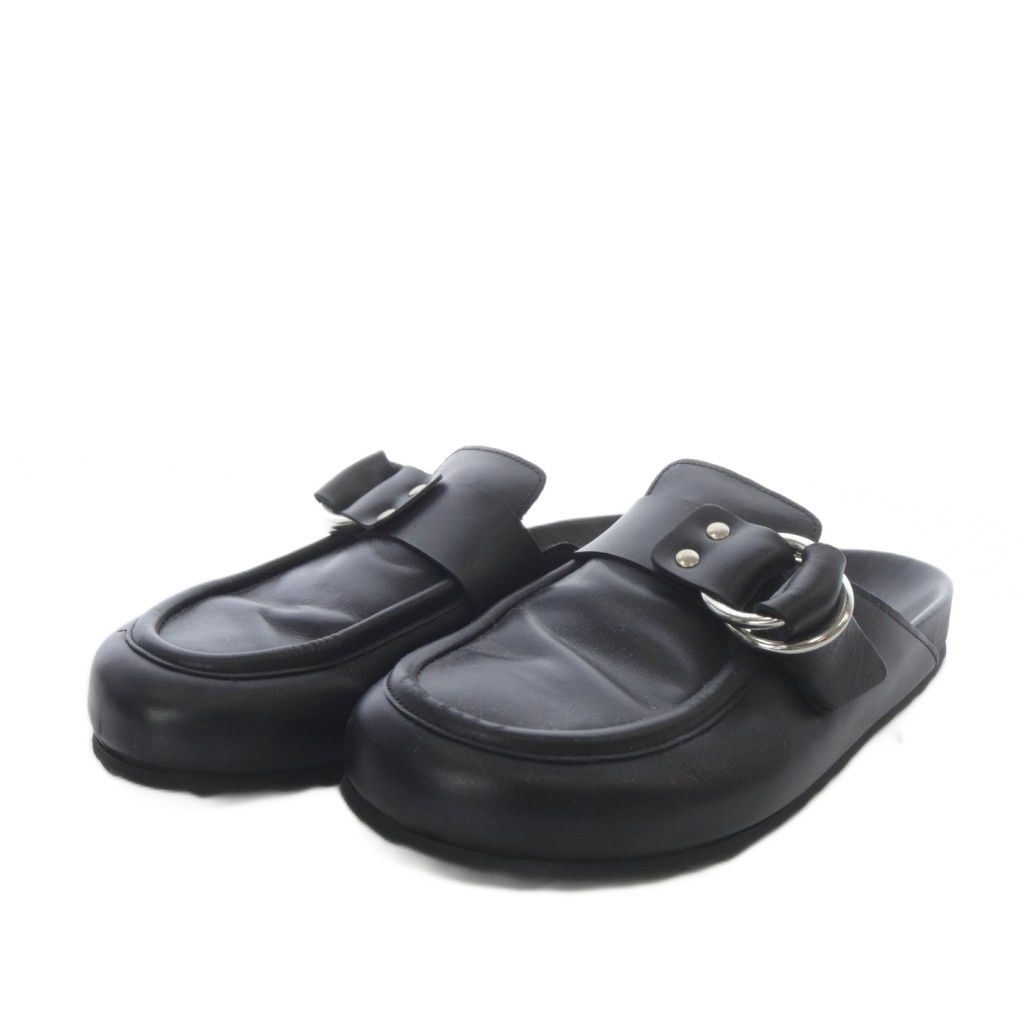 ピエールアルディ PIERRE HARDY ミュール フラット レザー 37 ブラック |YO16