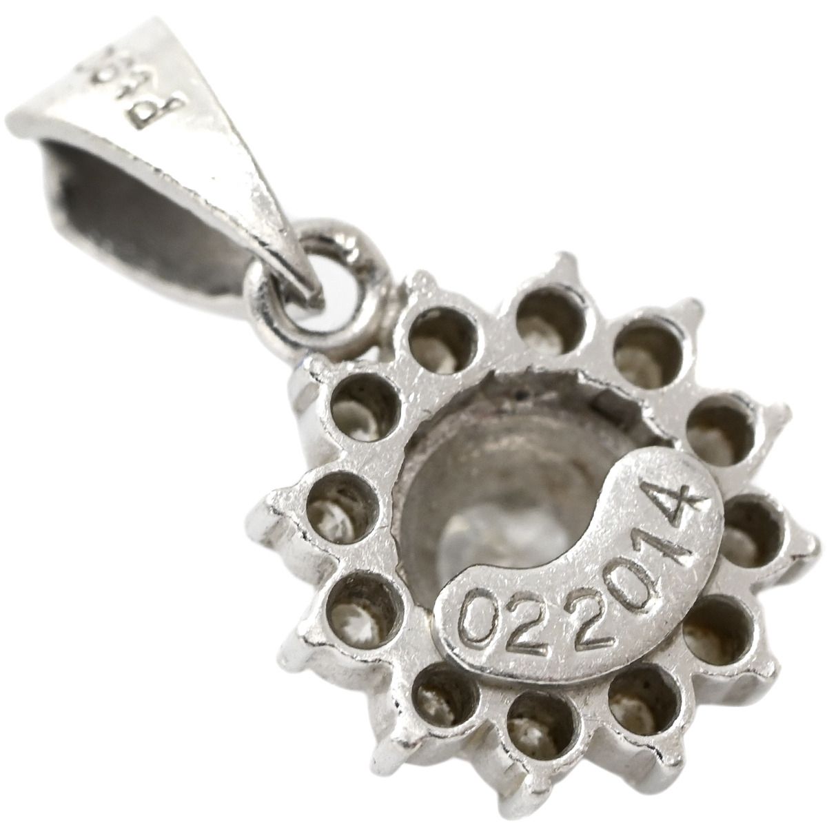 ペンダントトップ Pt900 ダイヤモンド プラチナシルバー プラチナム ペンダントヘッド センターダイヤ パヴェ メレダイヤ フラワーモチーフ