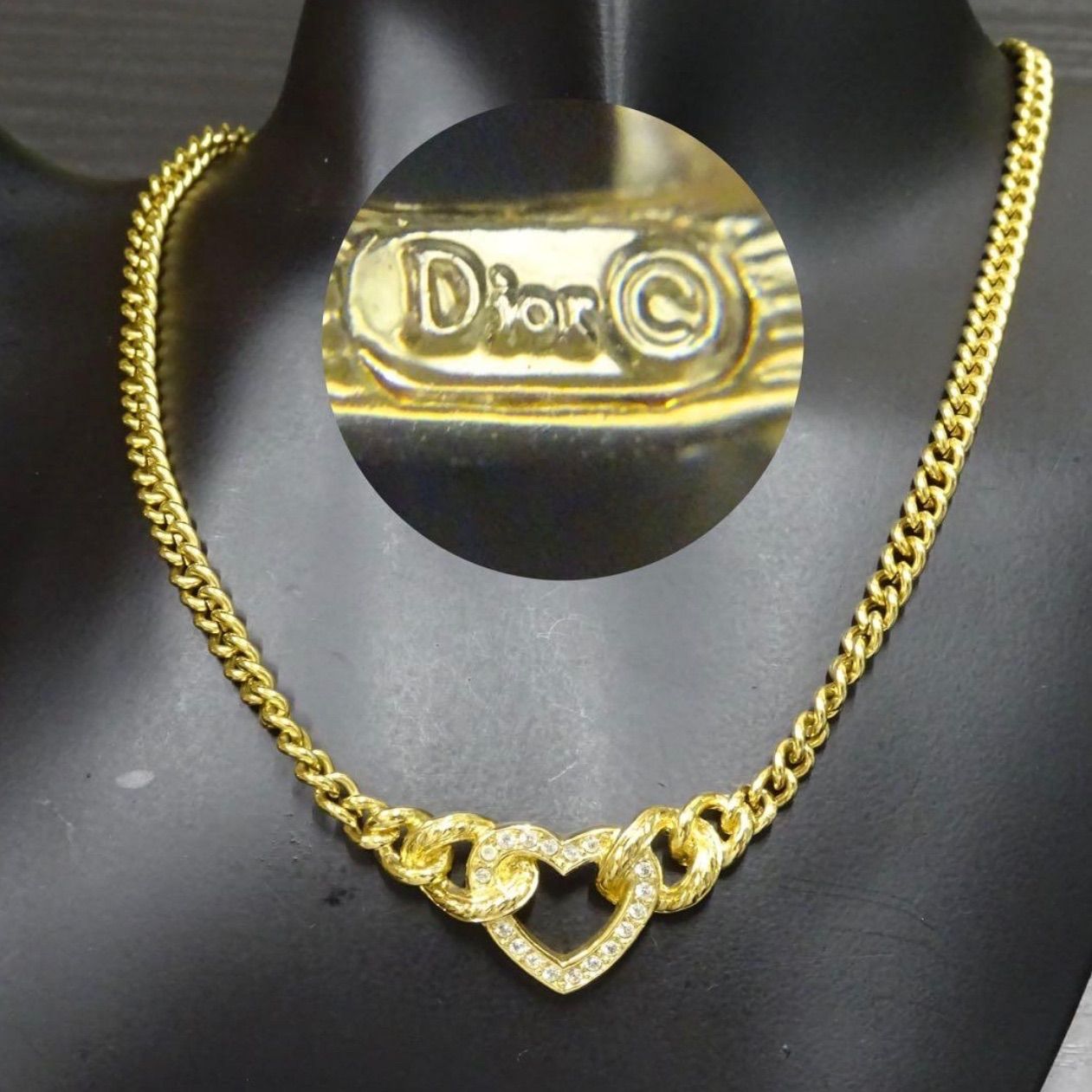 Christian Dior クリスチャン ディオール ゴールドGP ラインストーン