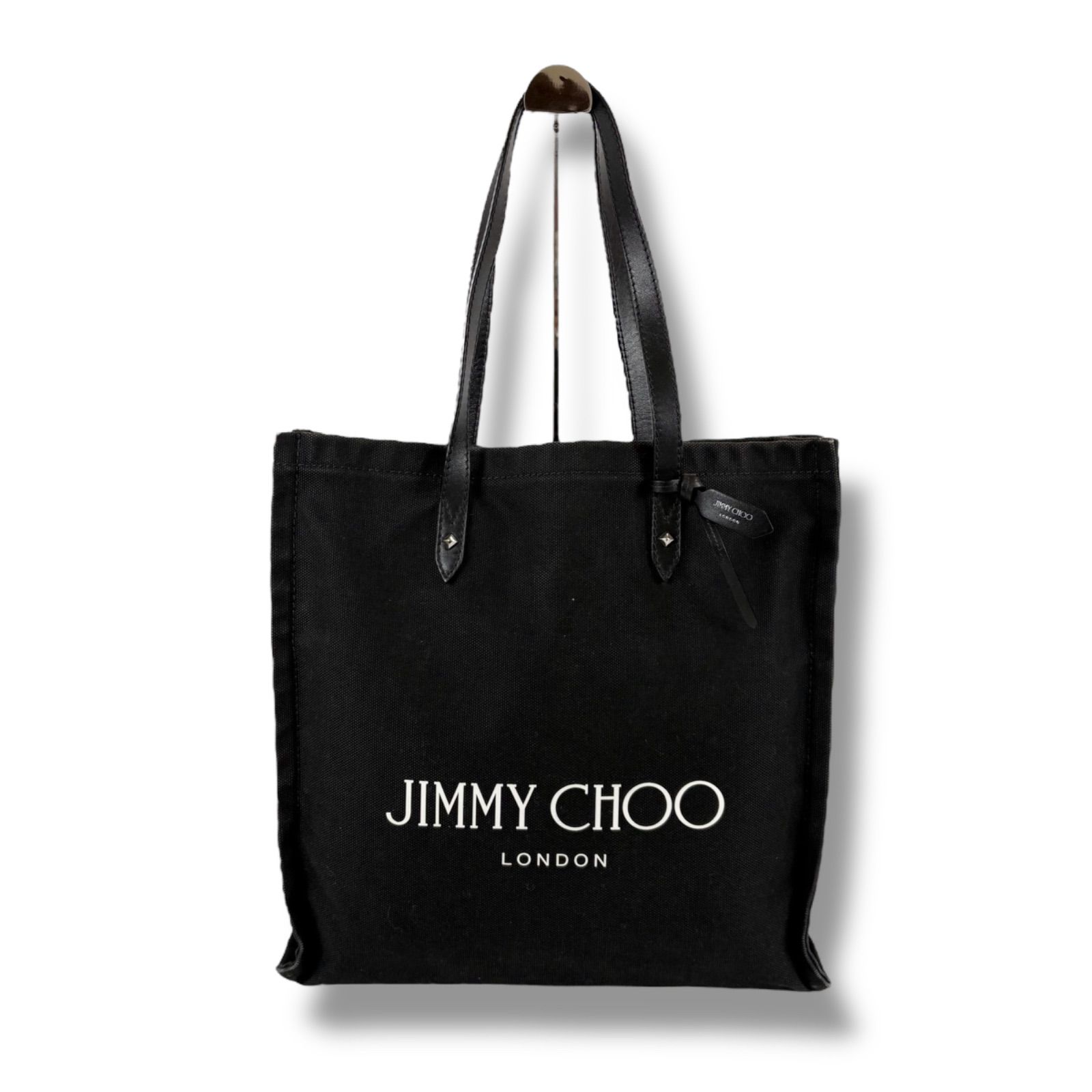 JIMMY CHOO ジミーチュウ キャンバスロゴトート ブラック 黒 トートバッグ 大容量 ビジネスバッグ