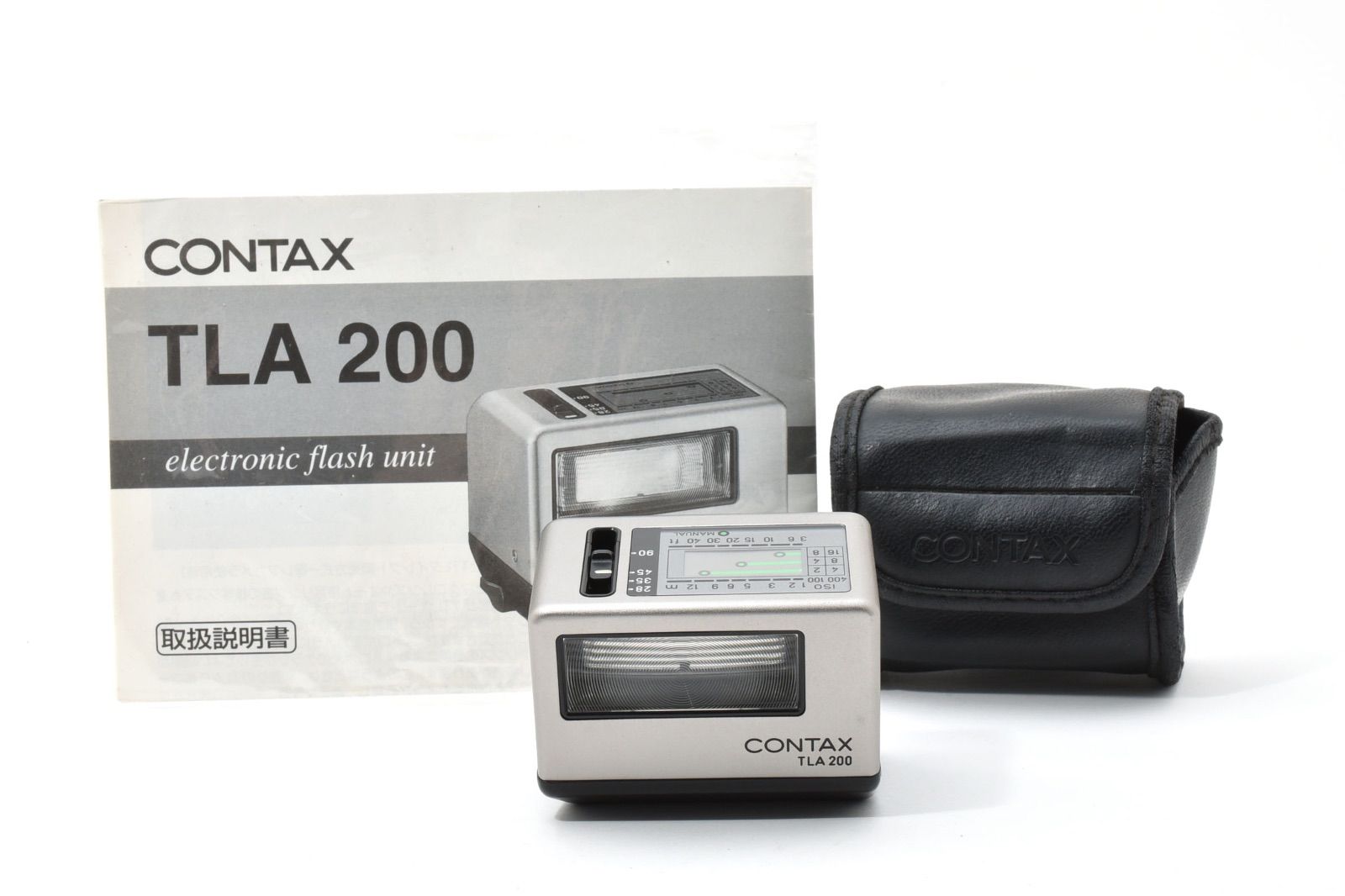 完動品 CONTAX コンタックス TLA 200 ストロボ フラッシュ KYOCERA 京セラ カメラ G1 G2 ケース 説明書付き ＃3336