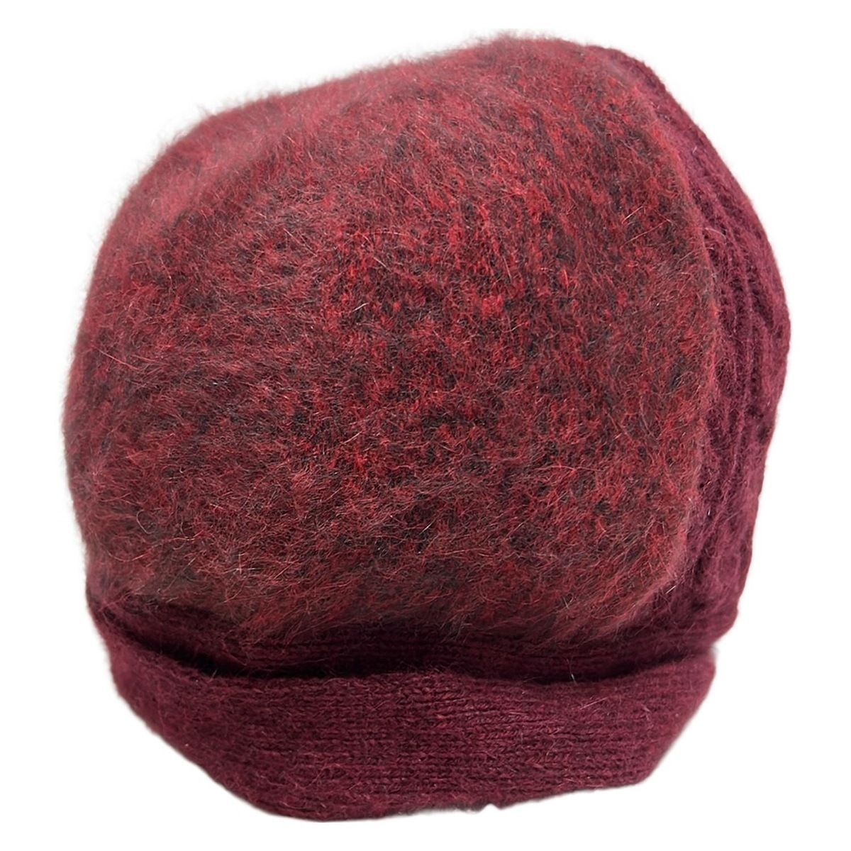 LANVIN en Bleu ランバンオンブルー ニット帽 ONE SIZE - レッド×黒 アンゴラ
