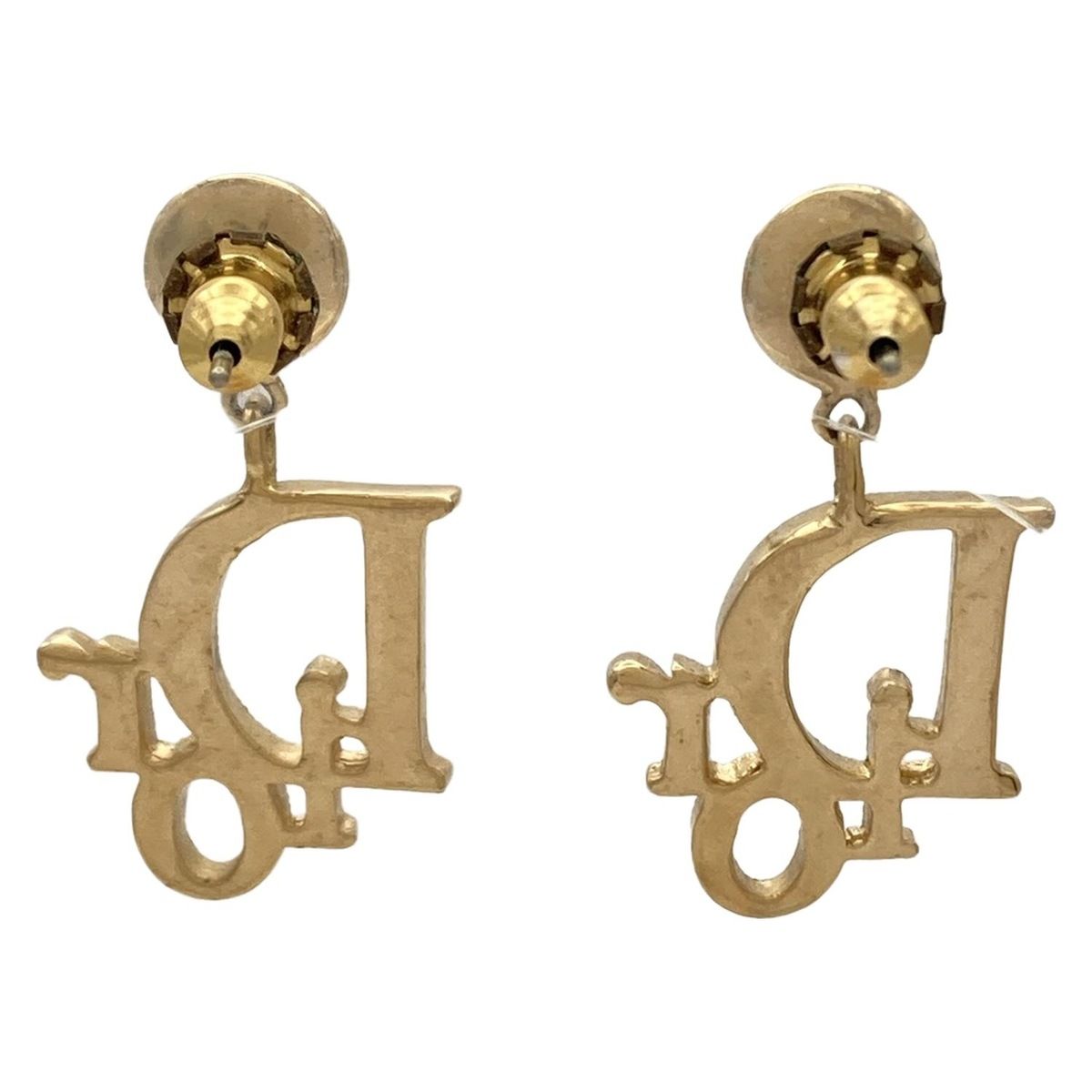 情報が満載。 DIOR ChristianDior ディオール クリスチャンディオール ピアス - D60823 ゴールド×クリア Diorモチーフ