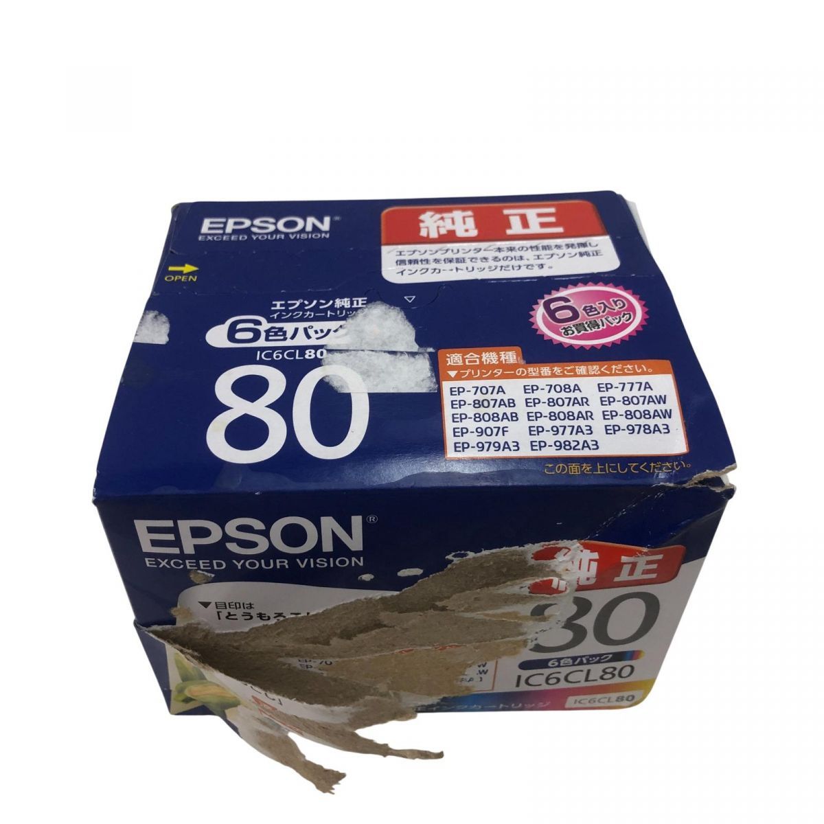 未開封 エプソン 純正 IC6CL80L とうもろこし 6色パック インクカートリッジ 領収書可 残4 未開封　EPSON IC6CL80L インクカートリッジ