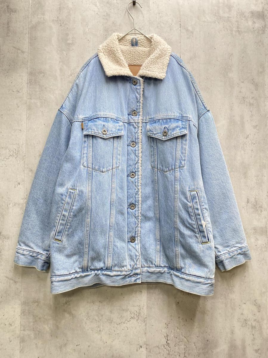 Spick-Span 5 1|2 スピック＆スパン ボア デニム ジャケット size38|水色 ◆ ◎レディース